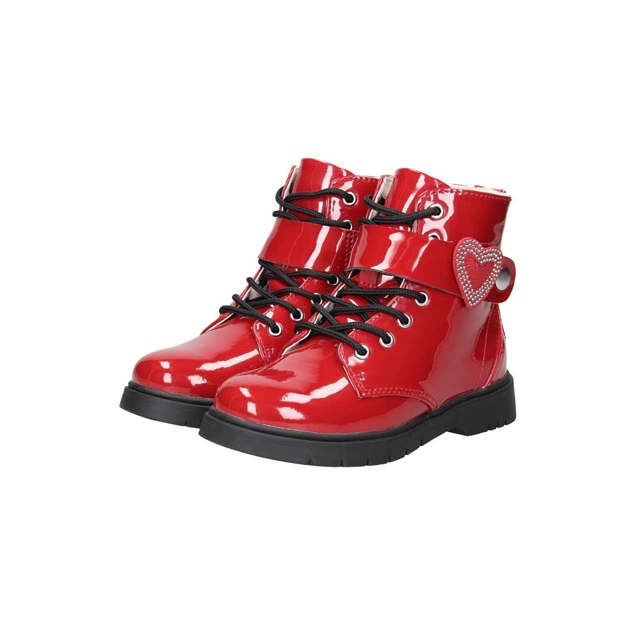 Stivali Combat Lelli Kelly Con Charm Cuori - Suola Chunky, Zip Laterale, Look Rock E Femminile