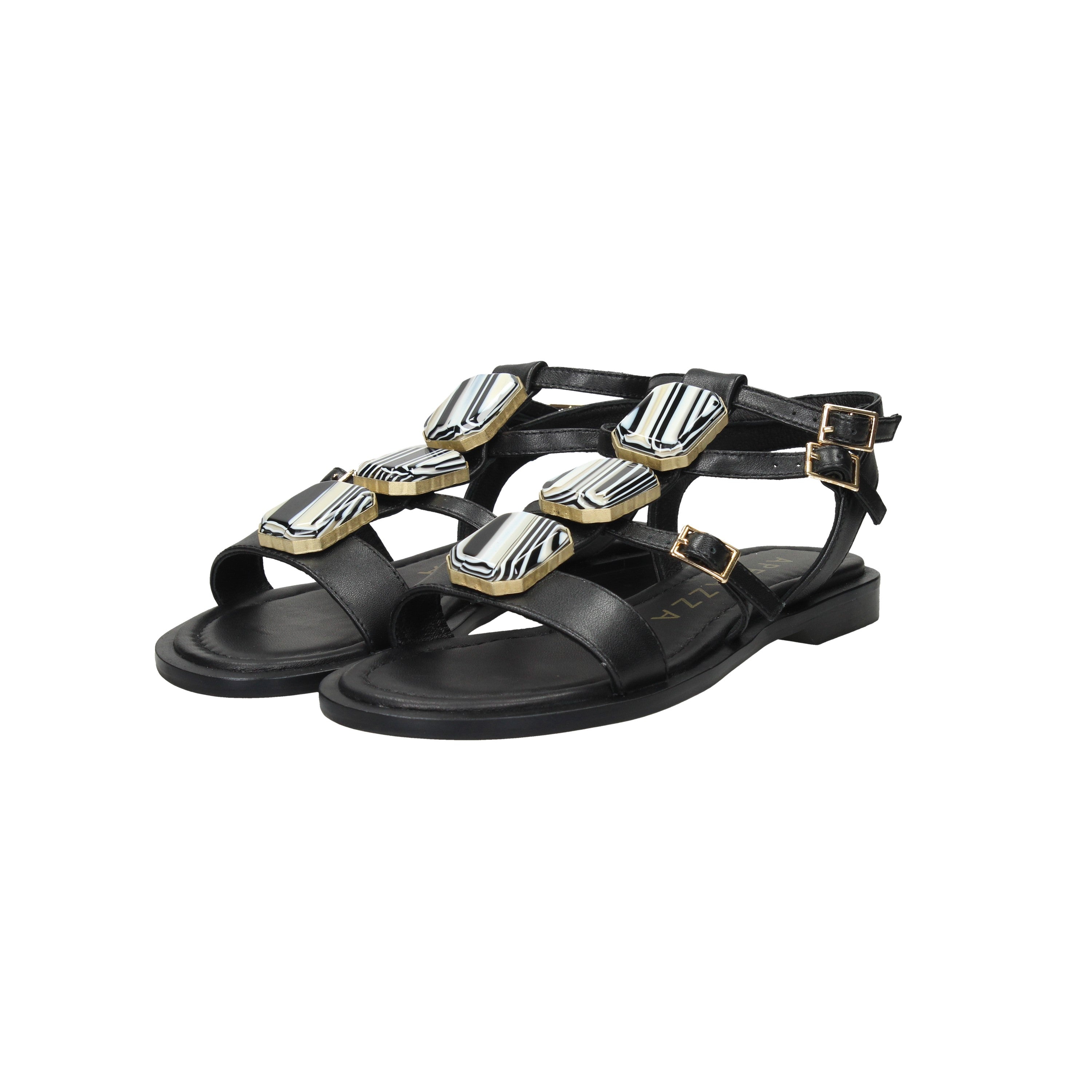 NERO | APEPAZZA - D S5FLAT09 Sandalo