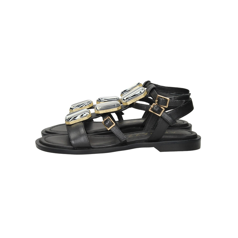 NERO | APEPAZZA - D S5FLAT09 Sandalo
