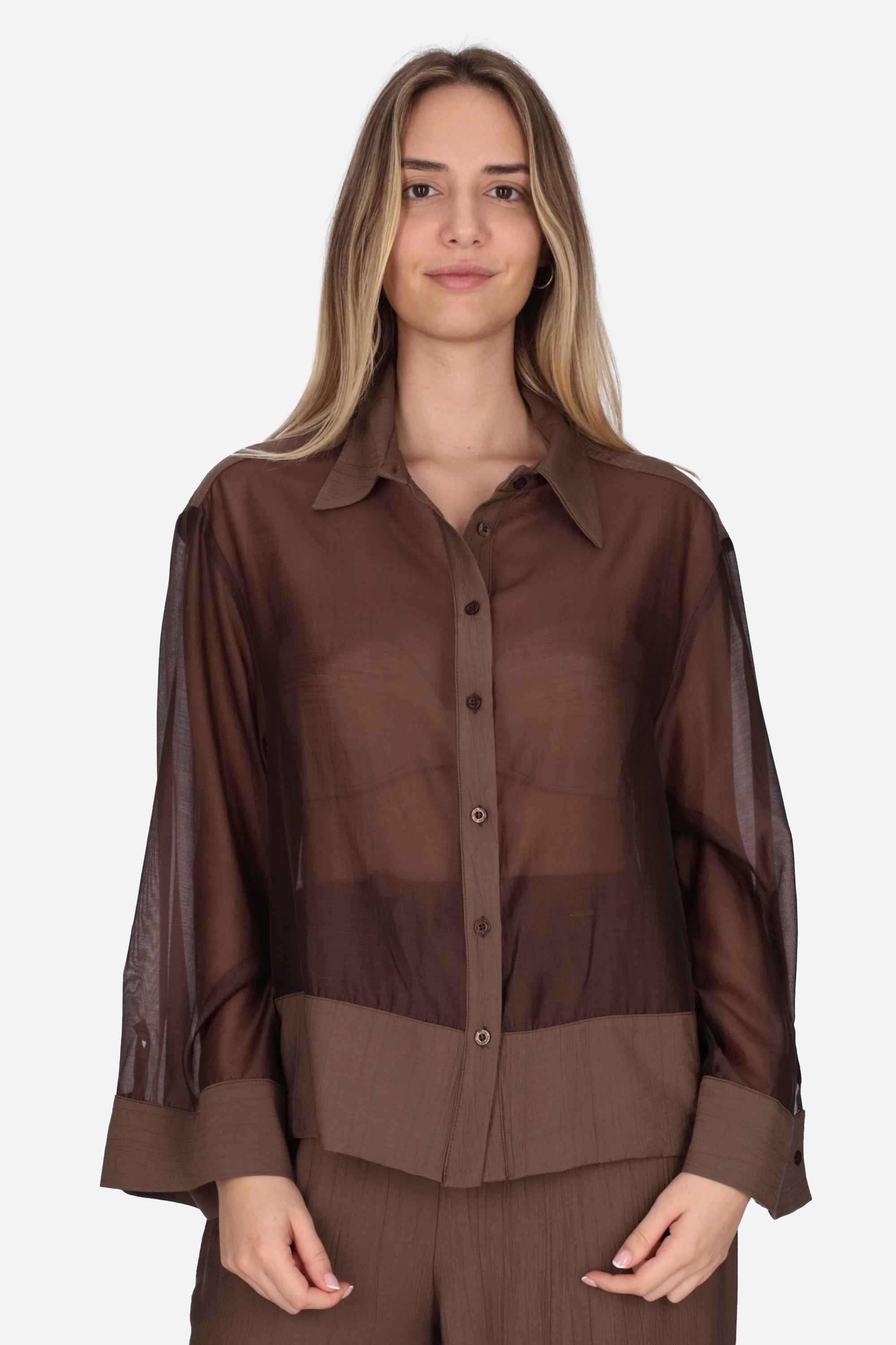 MARRONE | MADEMOISELLE DU MONDE - D MDM403 Camicia