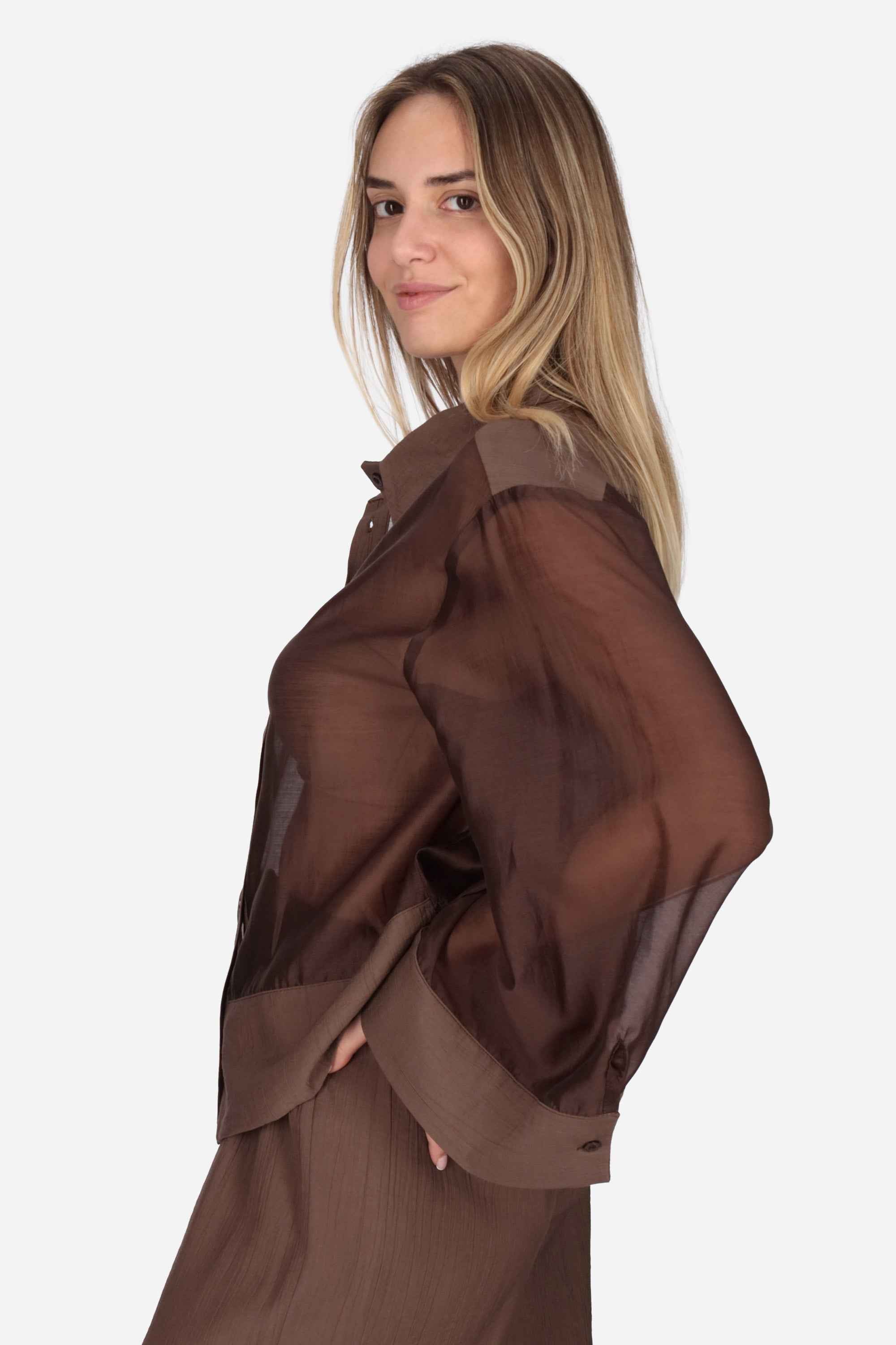 MARRONE | MADEMOISELLE DU MONDE - D MDM403 Camicia