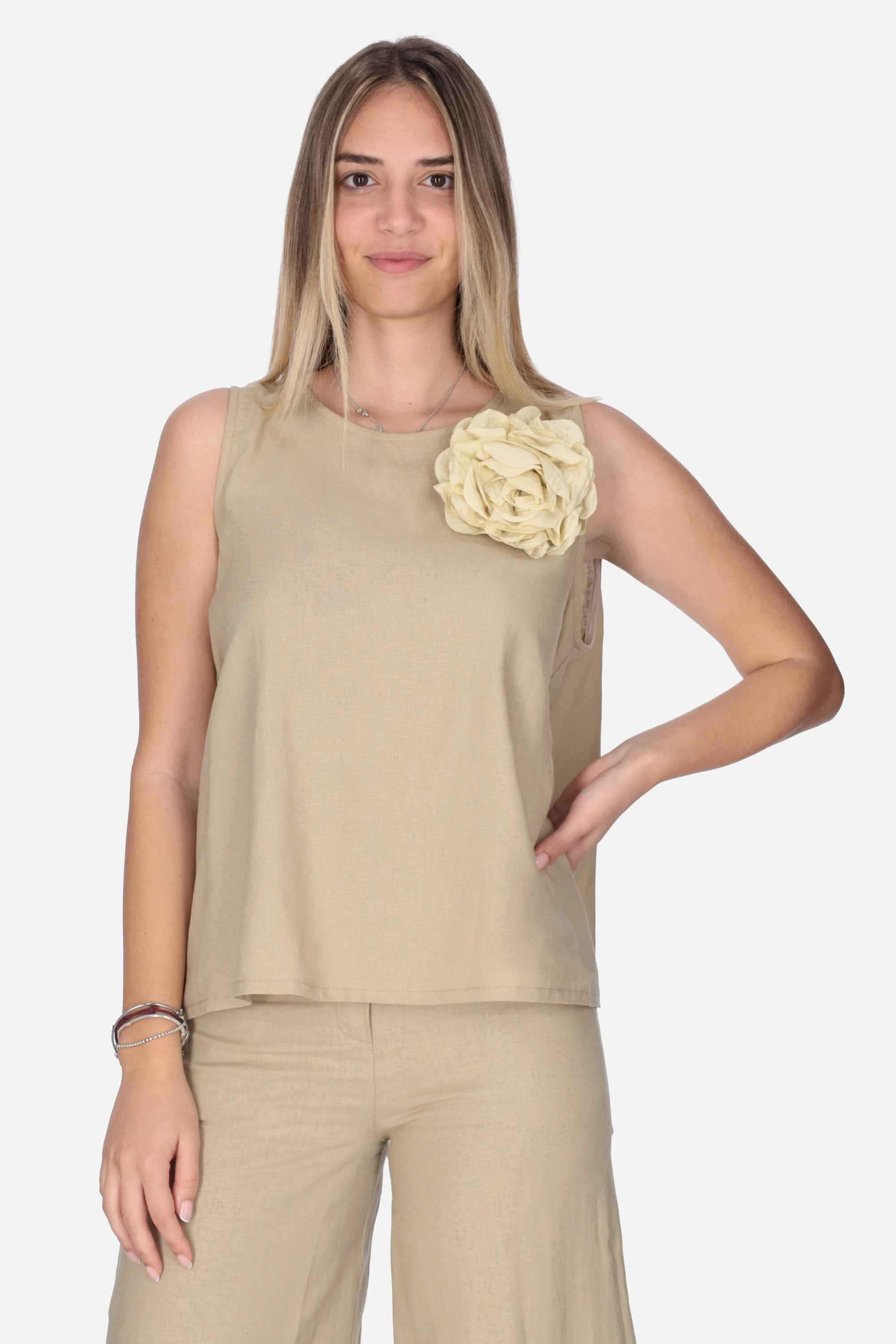 BEIGE | MADEMOISELLE DU MONDE - D MDM133 Canotta