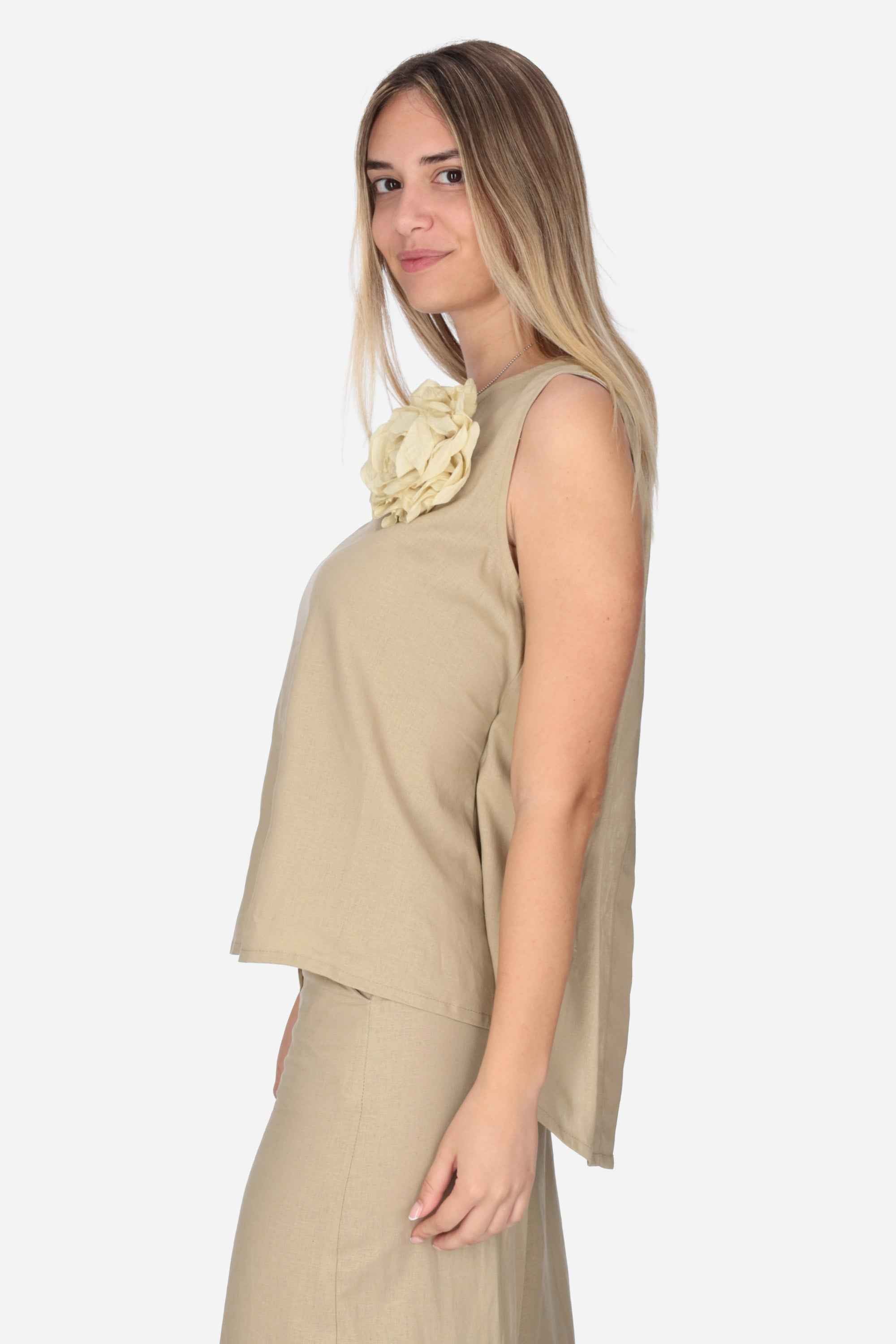 BEIGE | MADEMOISELLE DU MONDE - D MDM133 Canotta