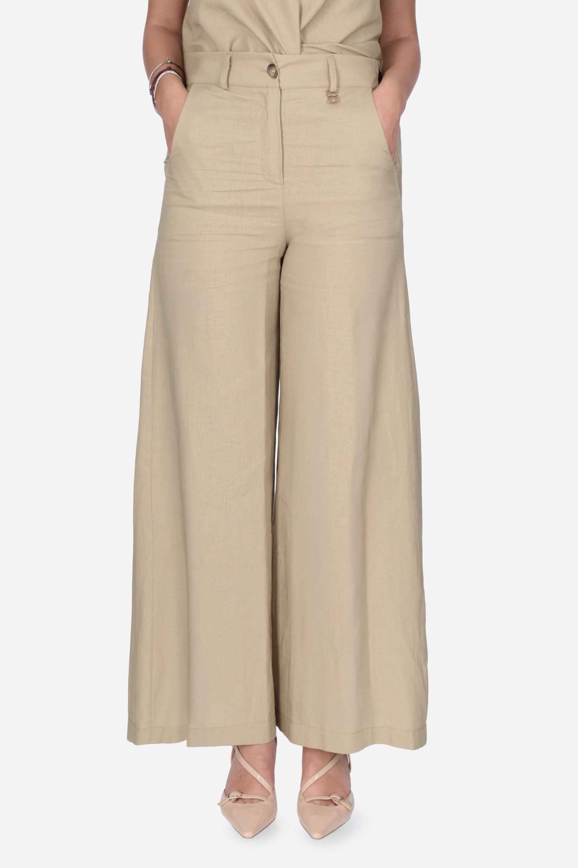 BEIGE | MADEMOISELLE DU MONDE - D MDM132 Pantalone