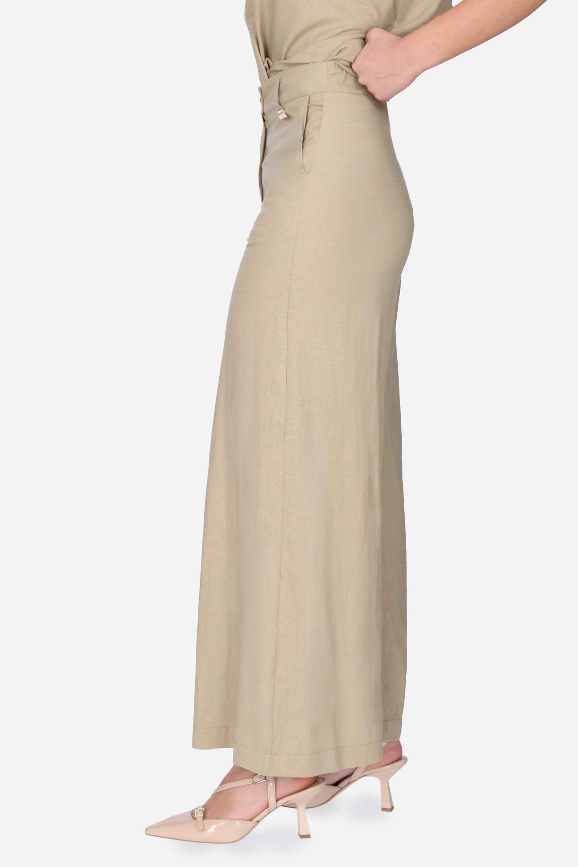 BEIGE | MADEMOISELLE DU MONDE - D MDM132 Pantalone