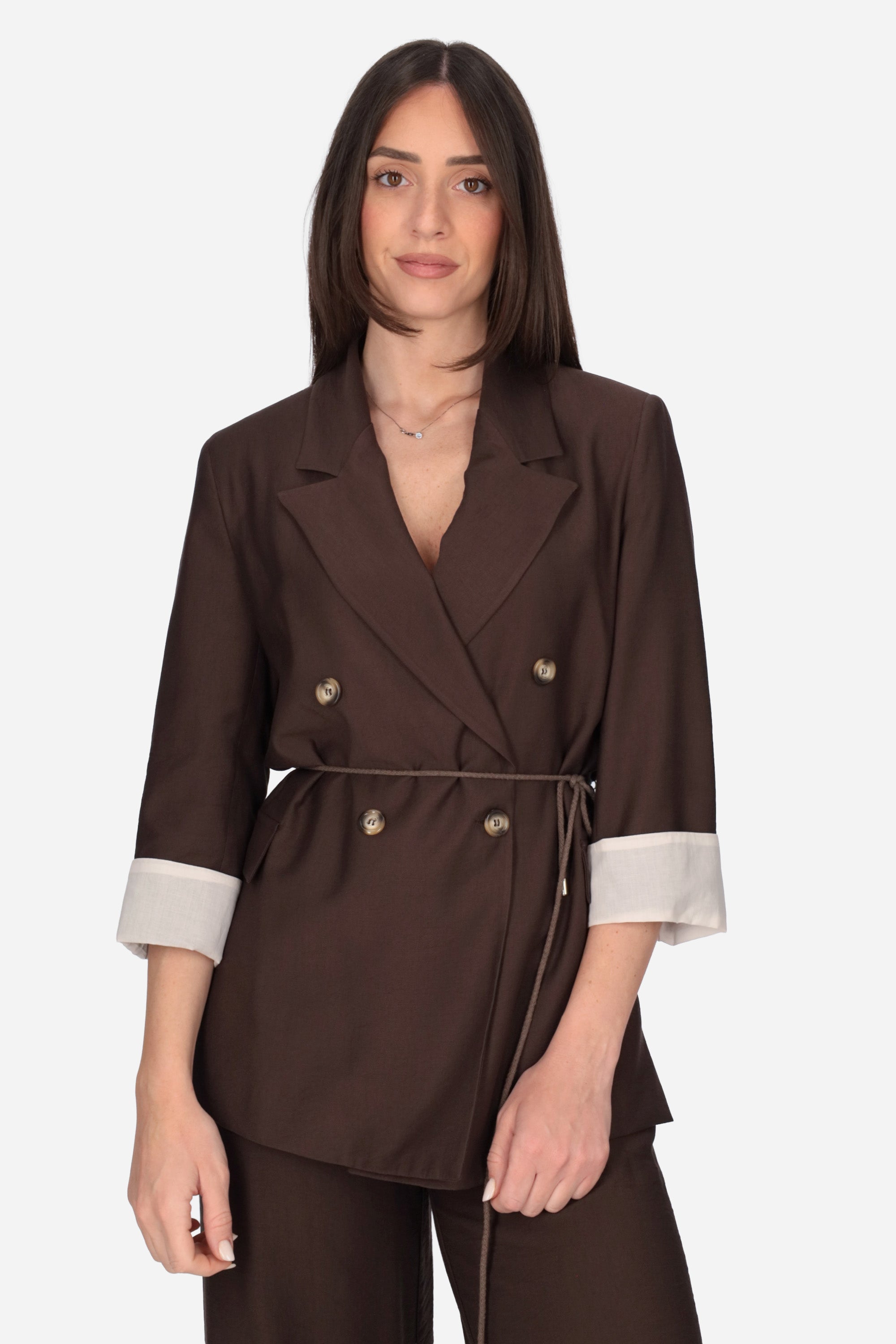 MARRONE | MADEMOISELLE DU MONDE - D MDM253 Giacca