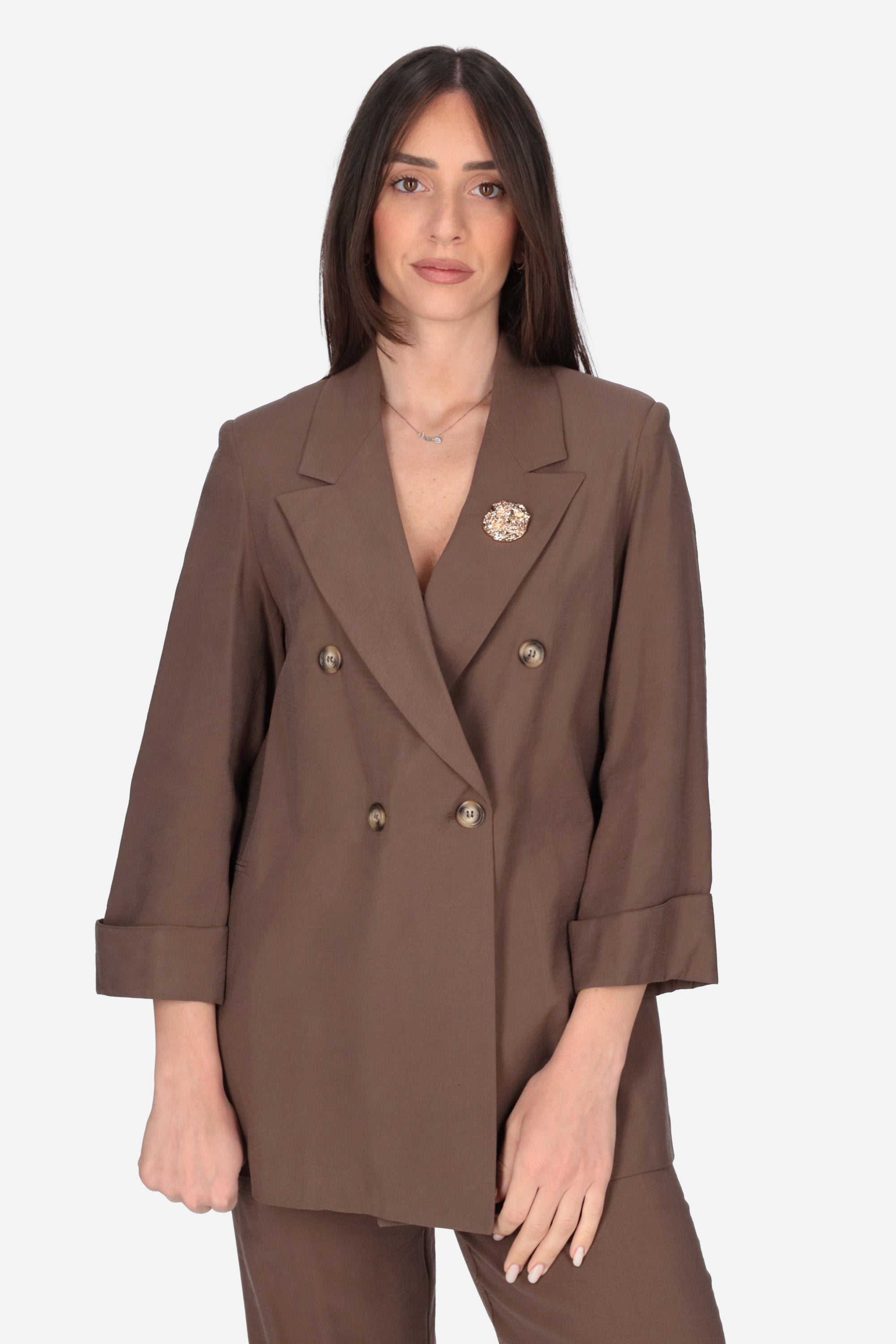 MARRONE | MADEMOISELLE DU MONDE - D GI4879 Giacca