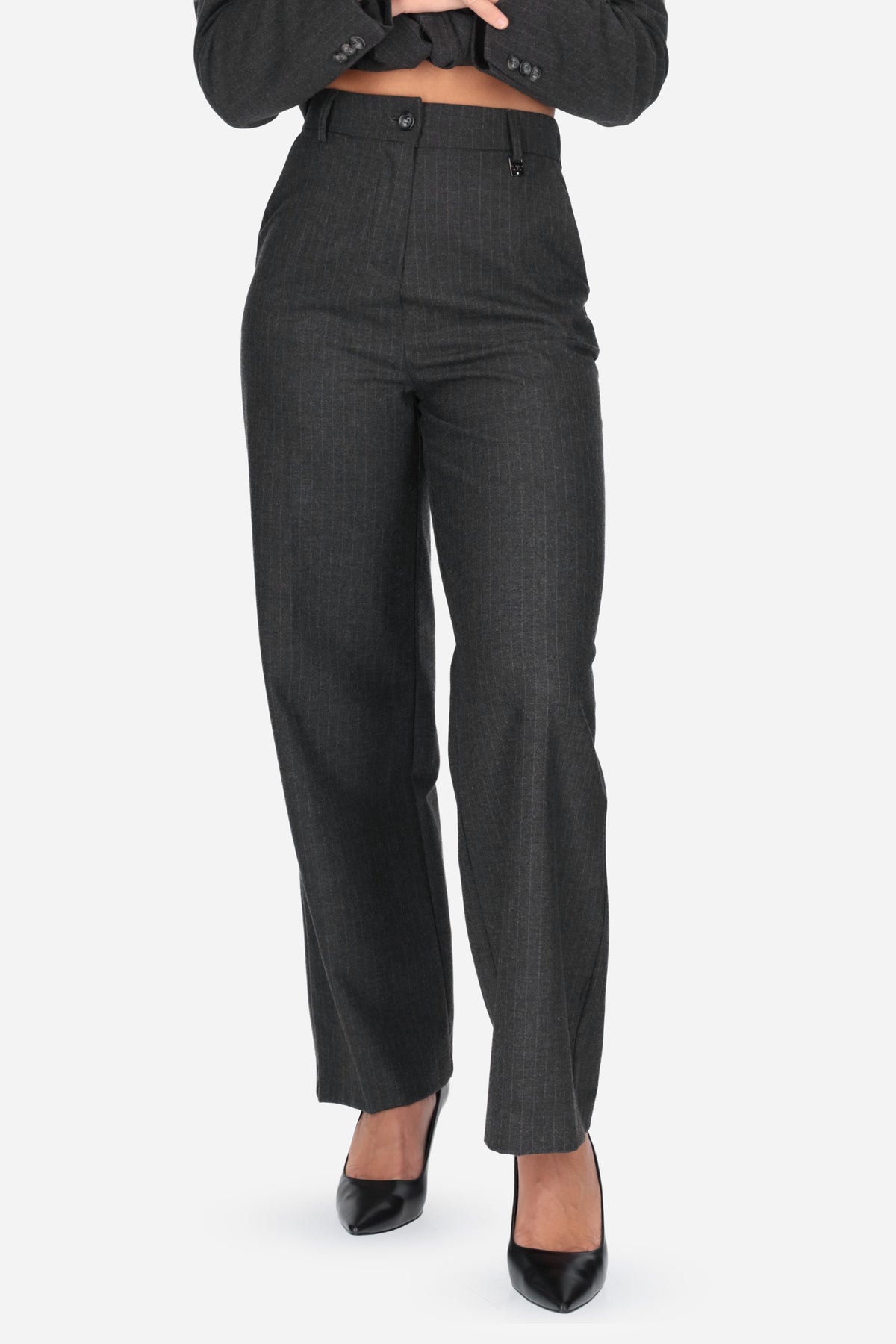 ANTRACITE | MADEMOISELLE DU MONDE - D PA4912 Pantalone